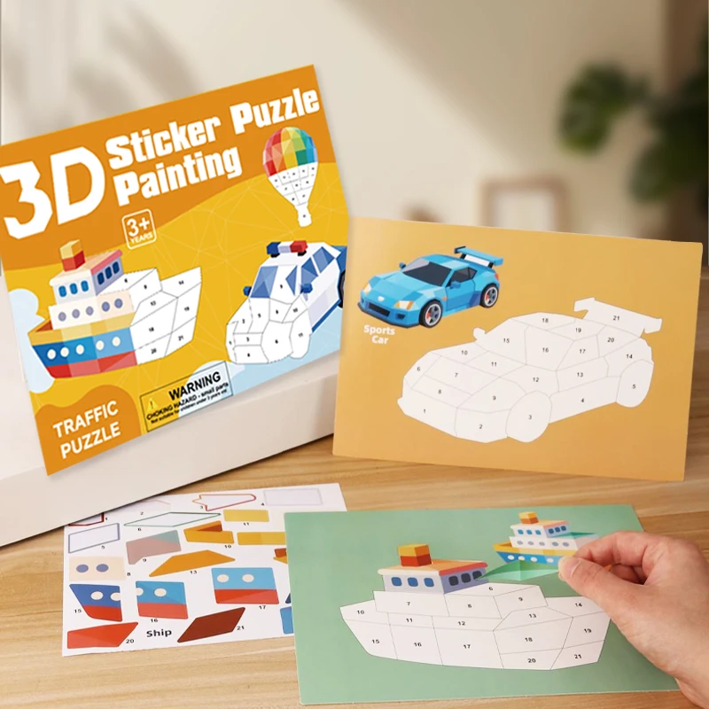 새로운 3D 퍼즐 스티커 숫자 매칭 퍼즐 스티커 창의적인 DIY 퍼즐 스티커 페..
