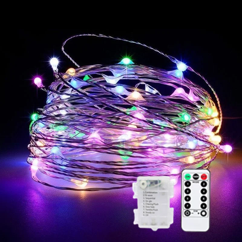 

Christmas Party Decoration 1-20M Garland String Battery Box Wedding Copper Wire Lamp Fairy Lamp AA Battery Garden Light Outdoor