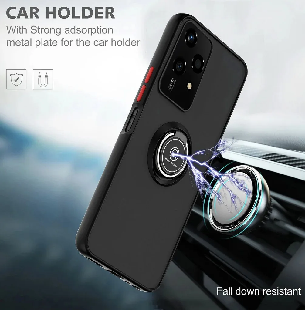 Armor Matte Shockproof Case with Smart Ring Holder Stand