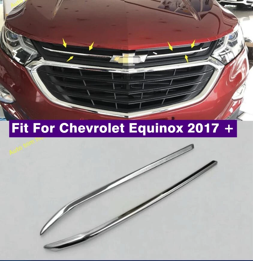 

Car Front Central Grille Grill Protector Sill Plate Lid Cover Trim For Chevrolet Equinox 2017 - 2021 Chrome Exterior Accessories
