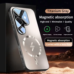 Enhanced Magnetic Shockproof Matte Case with Camera Protection and Wireless Charging Compatibility - Galaxy S26 Ultra (Gray)