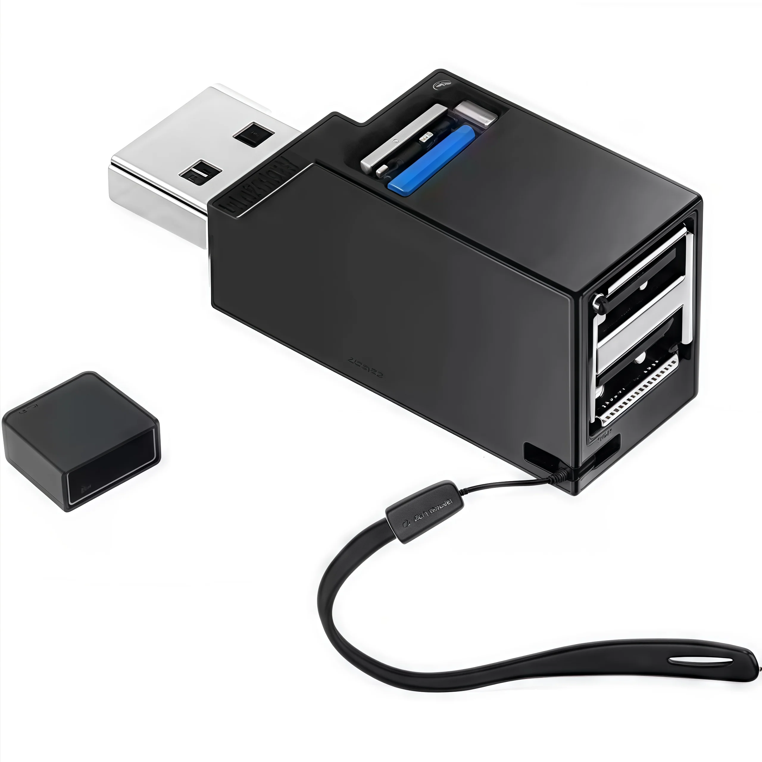 USB 3.0 Hub 4-Port Adapter - High Speed Data Transfer (5Gbps) for PC/Laptop/Mac - Compact USB Splitter for Flash Drive, Mouse