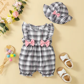 Plaid Baby Romper Set 1