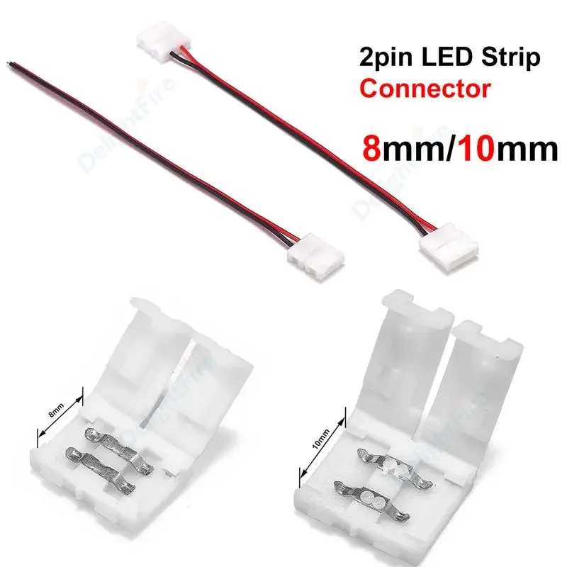 GTIWUNG 15 Pezzi Connettori per Luci LED da 10mm Senza Saldatura, Connettori Striscia Led 4 Pin