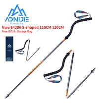 

AONIJIE E4206 Bend Trekking Poles Lightweight S-shaped Curved Handle Folding Pole Walking Stick For Mountaineering Hiking Tour