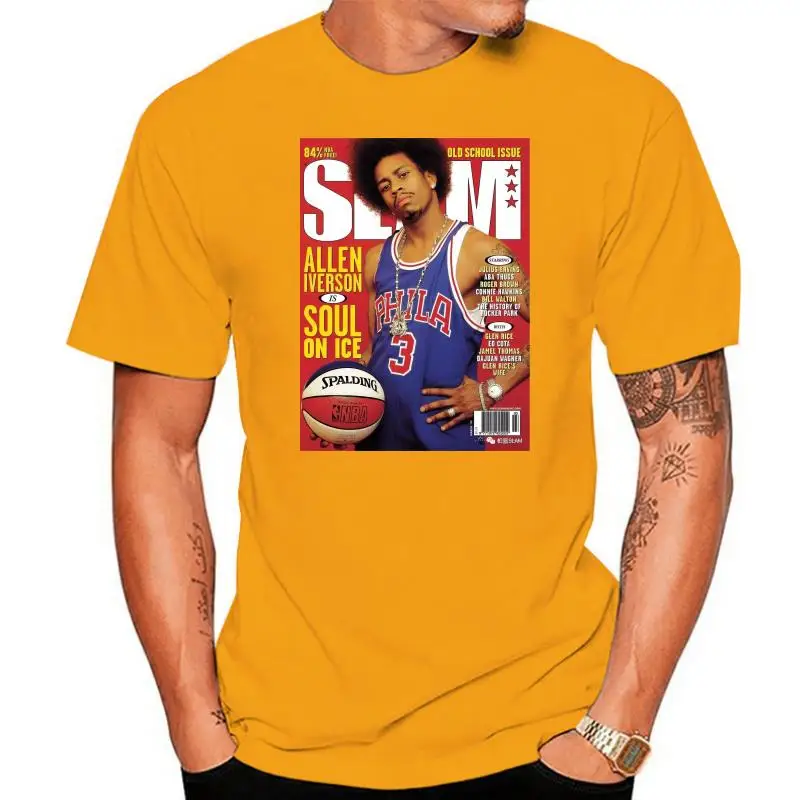  Qanipu Allen Iverson Slam Cover Men/Women T Shirt Black :  Sports & Outdoors