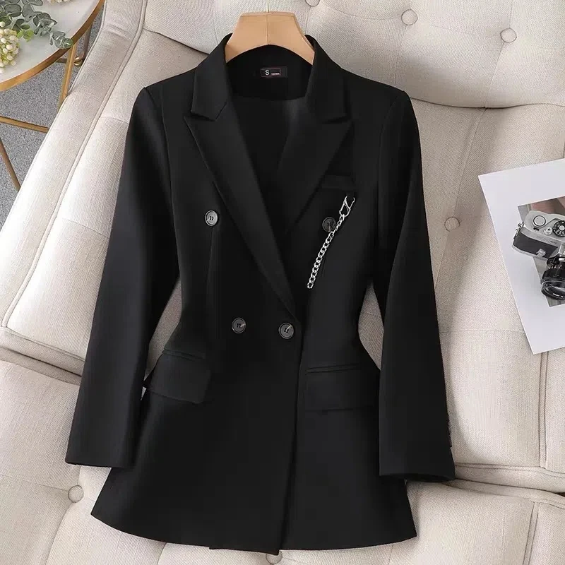 Black Blazer jacket Women Clothing 2023 Spring Autumn New Slim Elegant