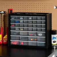 USA 44 Drawer Stackable Storage Cabinet for Hardware Parts Crafts, Black Small Brick Organizer Utility Chest 2