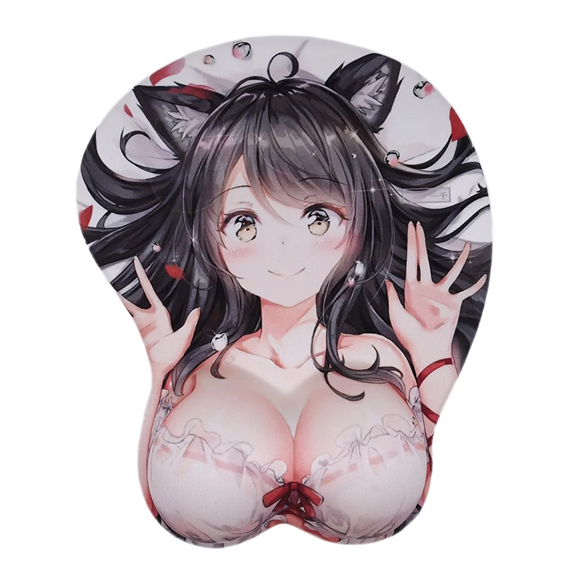 

League of Legends Sexy Ahri VTuber Big Breast Gaming Anime 3D Mouse Pad Cute Manga Pad with Wrist Oppai Silicone Gel Boobs Mat