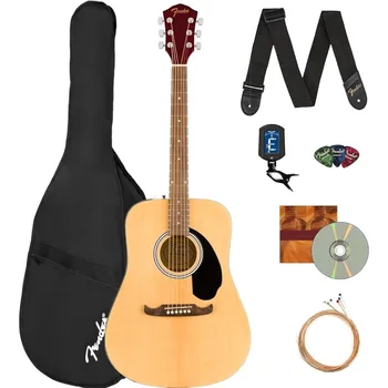 FA-125 Dreadnought Acoustic Guitar in Natural Finish with Complete Accessory Bundle Including Gig Bag Tuner Strap Strings Picks