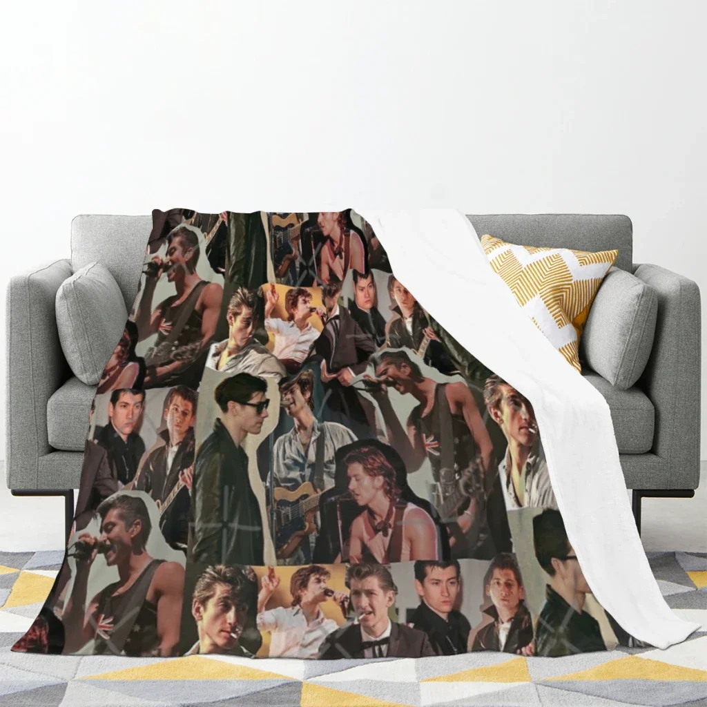 Alex Turner Arctic Monkeys Collage Thin Blanket Fluffy Soft Bedroom Decor Sofa Blankets Comforter Home and Decoration Summer 2