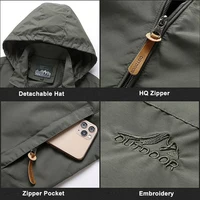 Windbreaker Men Tactical Jacket Waterproof Outdoor Hooded Coat Sports Military European Size S-5XL Field Climbing Thin Outwear 4