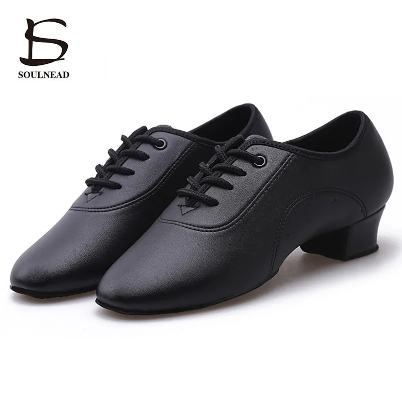 Children Latin Dance Shoes Men Salsa Street Dancing Shoe Black PU