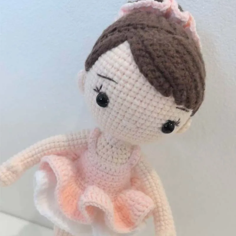 수제 뜨개질 인형 크로셰 발레리나 소녀 인형 크로셰 인형 홈 액세서리 공예 장난감 장식품