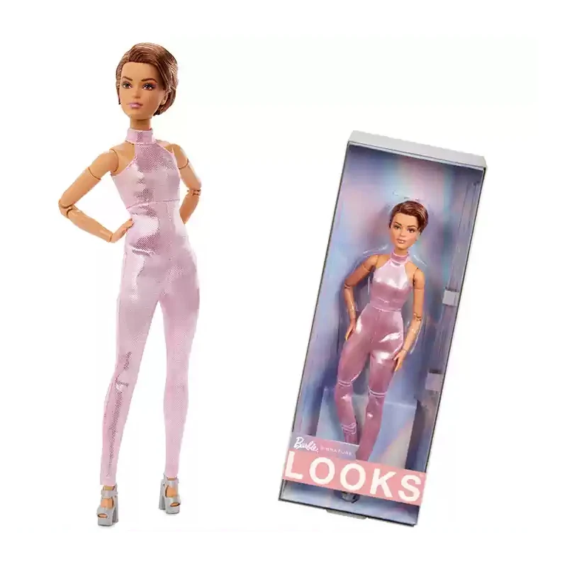 Poupée Barbie originale, Looks Signature Fashion, robe blonde multi-articulations, accessoire assorti, Collection de jouets pour filles, thème dessert, 1/6