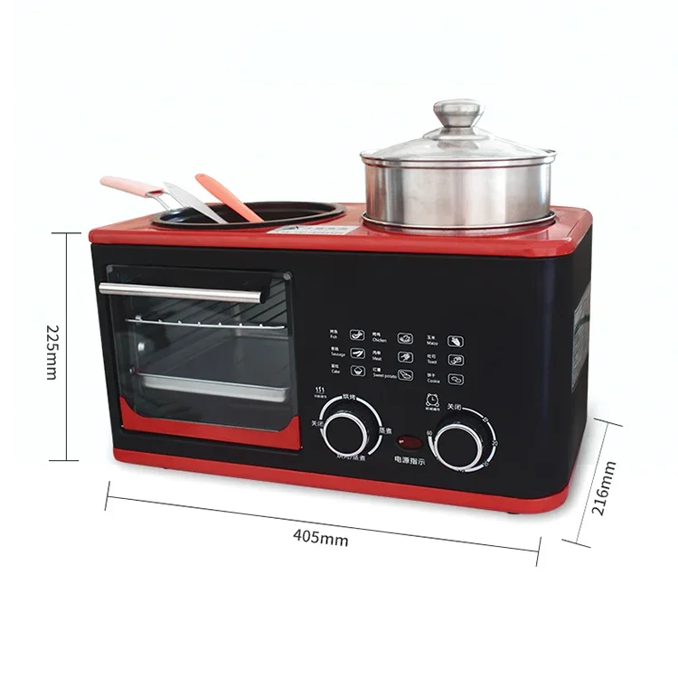 New Household Pink Breakfast, Maker 4 In 1 Steaming Baked Multifunction Breakfast Machine/ 4