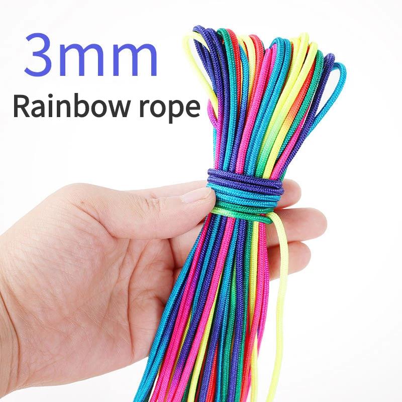 

Diameter 3mm Length 30M Colored Rope Paracord Lanyard Cord DIY Bracelet Braided Hiking Camping Bracelet Accessory One Core