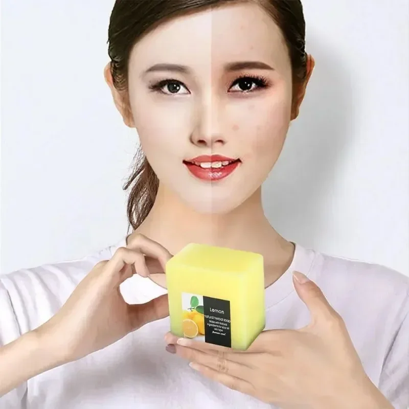 100g Natural Lemon Soap Face Cleanser Oil Control Deep Care Shower Skin Cleaning Soap Whitening Body Soap Moisturizing images - 6
