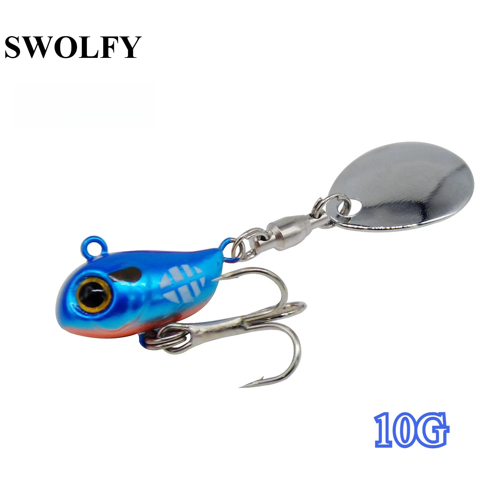 SWOLFY 1PCS Neue Metall Mini VIB Mit Löffel Angeln Locken 10g 2,1 cm Angelgerät Pin Crankbait Vibration spinner Sinking Köder