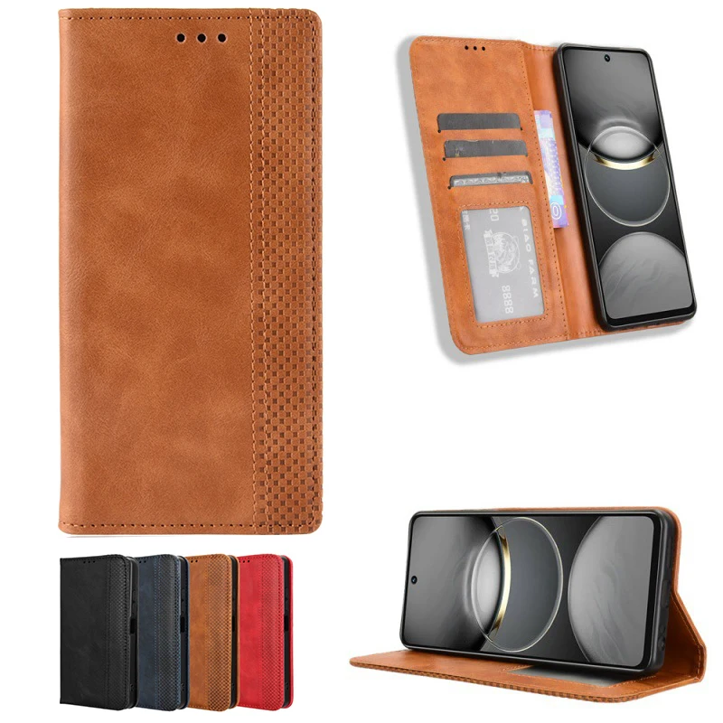 Premium Magnetic Leather Wallet Case with Shockproof Protection and Card Slots