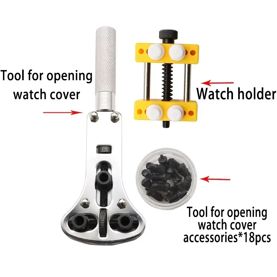 Premium Watch Repair Tool Kit - Adjustable Back Cover Opener with Movement Holder