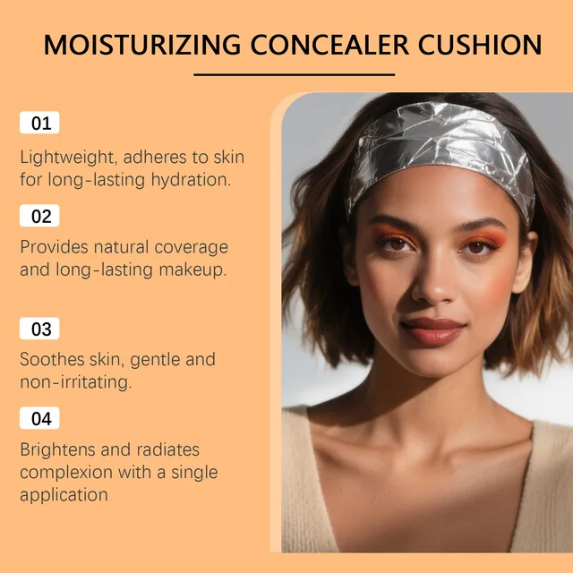 Cushion Foundation Full Coverage Glow Waterproof Long-Lasting Concealer Brightening Sunscreen Soft Korean Makeup Base Cosmetic
