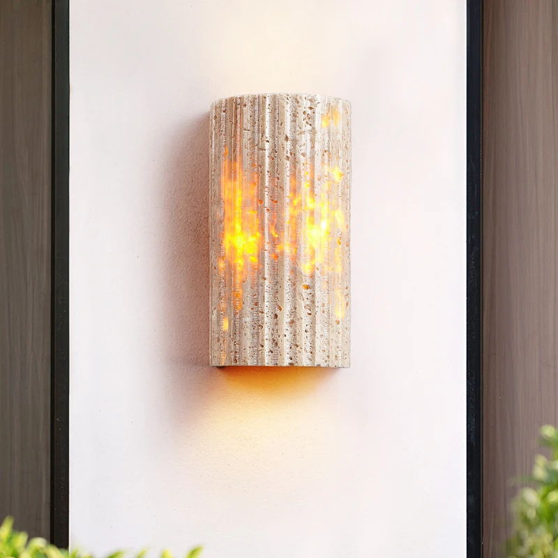 

Stone LED Wall Light Outdoor Home Decoration Art Stair Courtyard Balcony Bathroom Living Room Atmosphere Decor Retro Wall Lamp