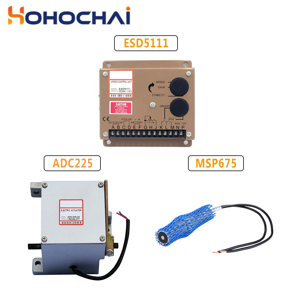 

Generator Accessories ADC225 Governor Kit ADC225-12V or ADC225-24V+Speed Controller ESD5111+Pickup Sensor MSP675 Engine Parts