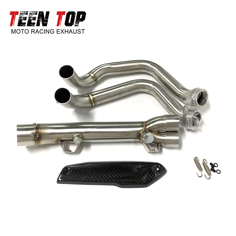 Motorcycle Exhaust Full System Link Pipe With Carbon Fiber Cover For BMW F900R F900XR Exhaust Pipe 2020-2021 - Image 4