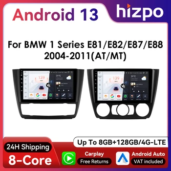 Hizpo 9 pulgadas 2Din Android14 Radio de coche para BMW 1 serie E81 E82 E87 E88 AT MT navegación GPS RDS DSP Android Auto CarPlay 360 °   CAM 1