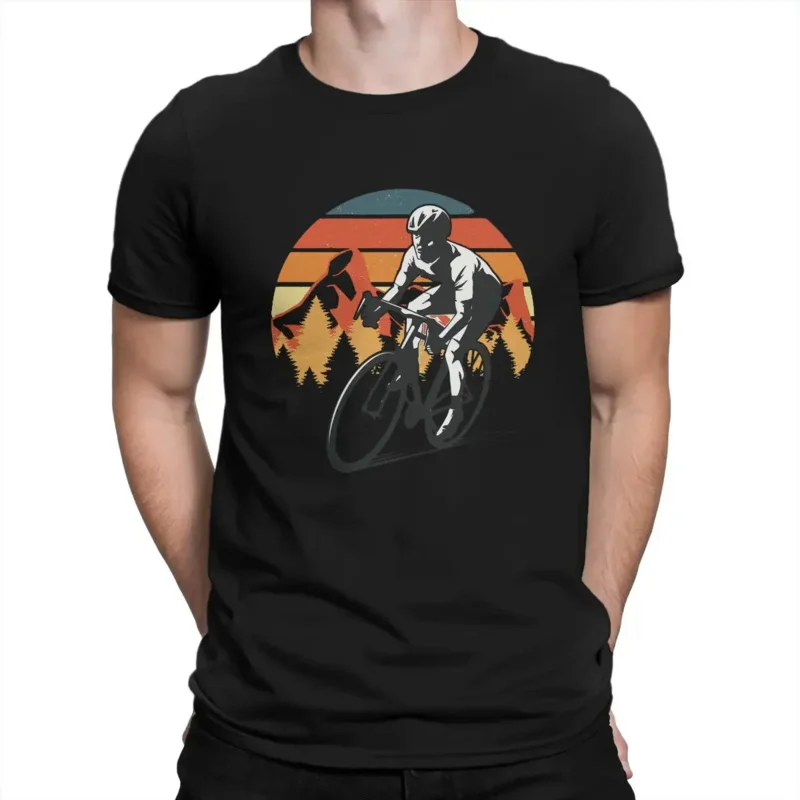 

Short Sleeve Crew Neck T-Shirt Gift Idea Clothes Downhill Men's T Shirt Mountain Bike MTB Sport Lover Creative Tee Shirt