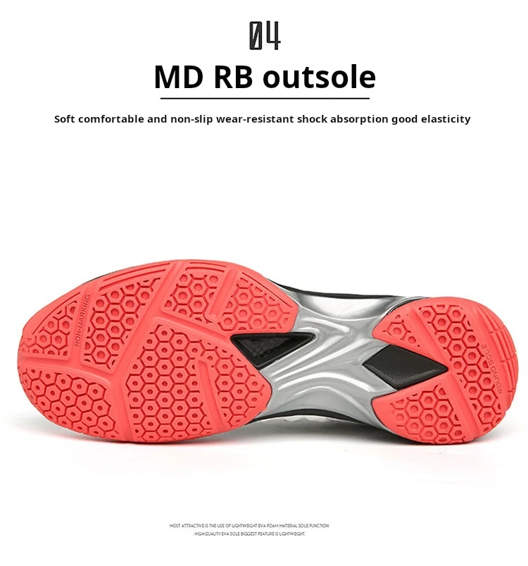 Description Picture 6 of itemProfessional Badminton Shoes Men's Breathable Badminton Training Shoes Comfortable Non-slip Tennis Shoes Volleyball Sneakers Men