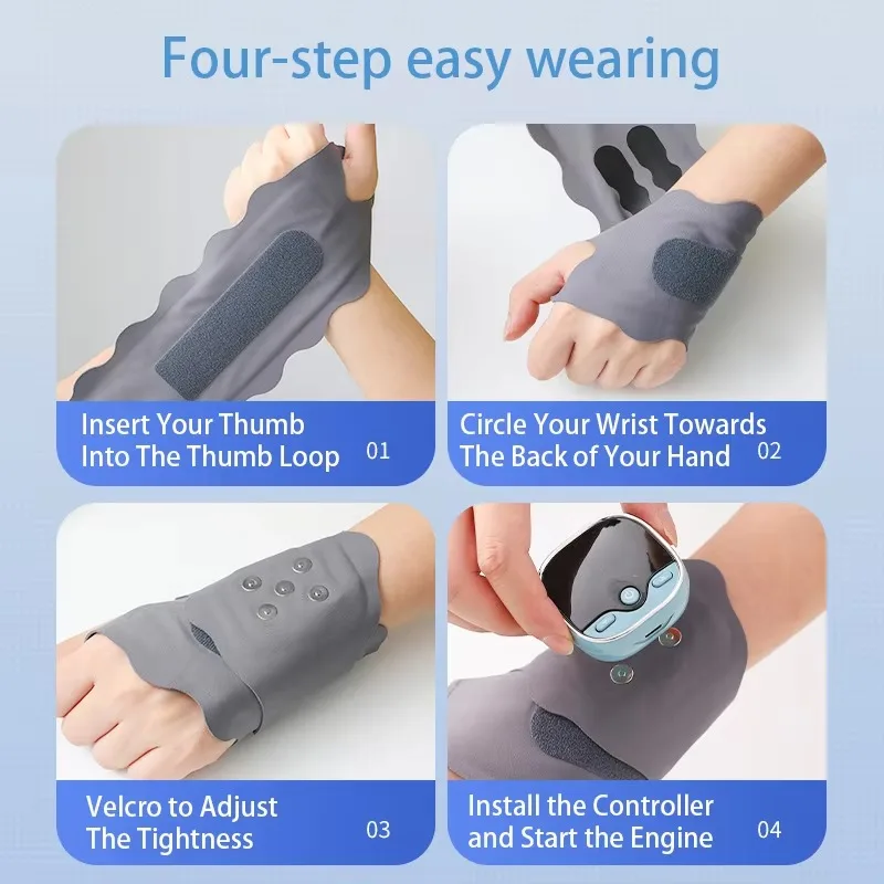 3 Level Hand Massager EMS Wrist Massager Electric Massage Hands Wrist Brace Wrist Guard Band For Arthritis Carpal Tunnel Relief