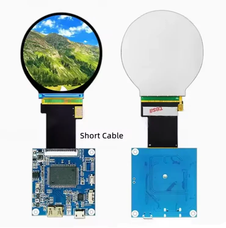IPS 2.1 inch 40PIN TFT LCD Capacitive Round Screen (Short Cable) ST7701S IC 480*480 SPI+RGB Interface HDMI-compatible Board