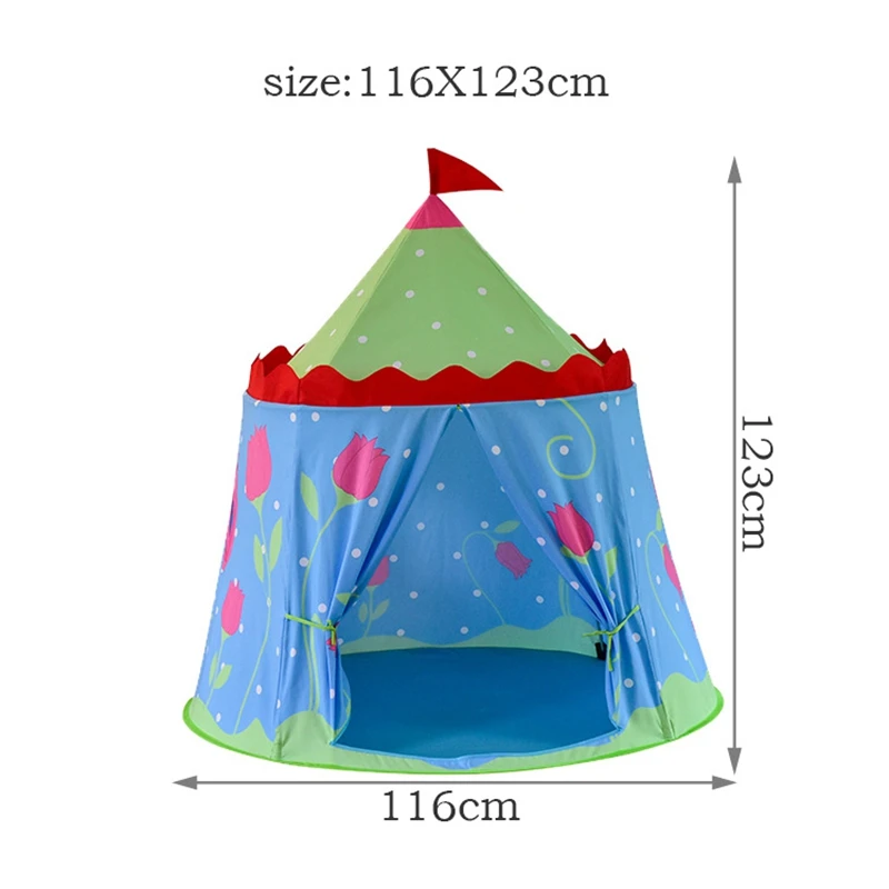 Kids Tent House Portable Princess Castle Present Hang Flag Children Teepee Tent Play Tent For Baby Birthday Gifts 2