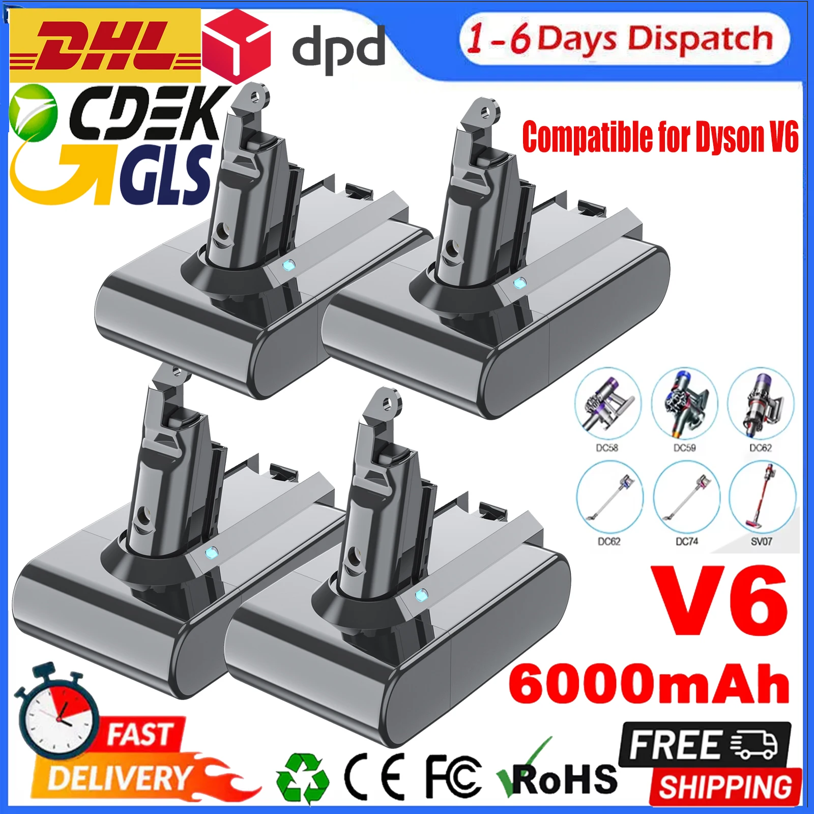 Battery Adapter Replacement for Dyson V6 V6 Motorhead SV03 DC62 DC58 DC59 SV07 SV05 Fluffy Trigger Animal