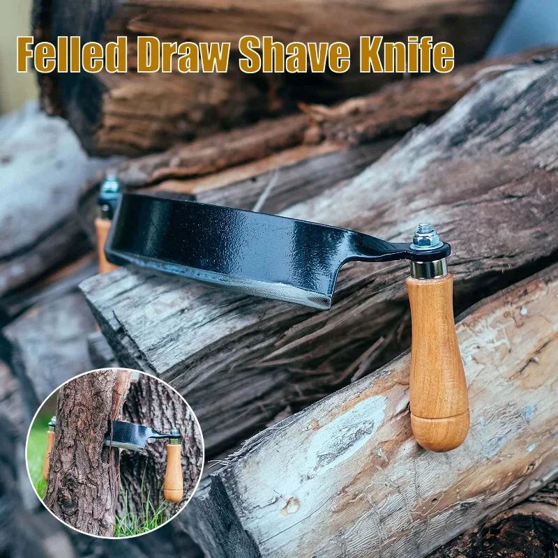 FelledDrawShaveKnife8inCurvedDrawKnifeCurvedDrawShaveTool