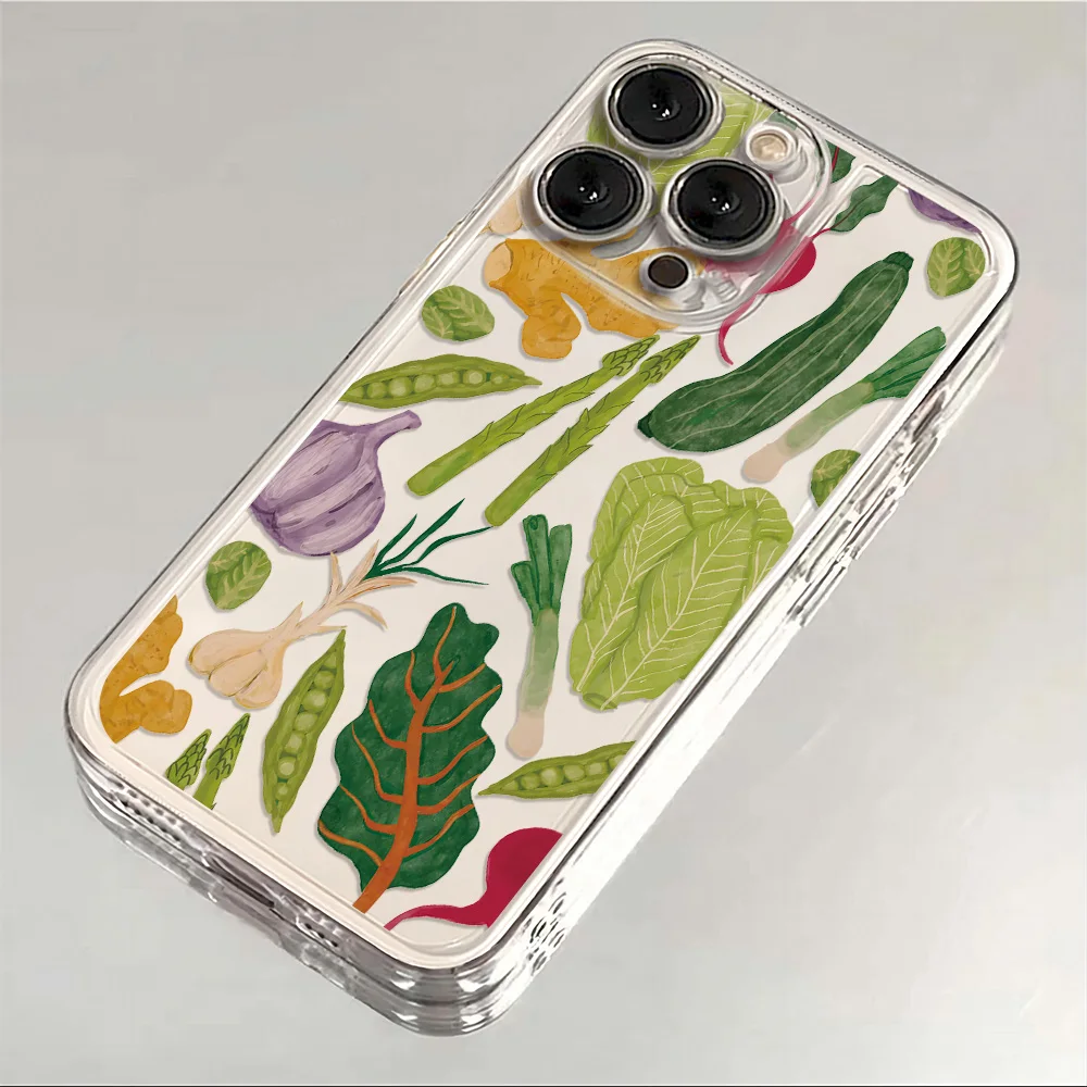 Clear Soft TPU Phone Case - Veggie Patch Market Design
