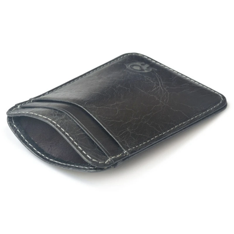 Leather Wallet Slim For Men and Women Minimalist Front Pocket Travel Genuine Leather Credit Card Holder