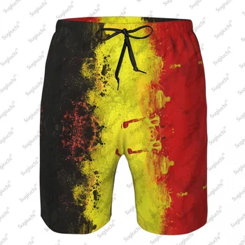 2025 Vintage Belgium Flag Mens Swim Trunks Qucik Dry Board Beach Shorts Bathing Suit for Men Boardshorts Lightweight 1