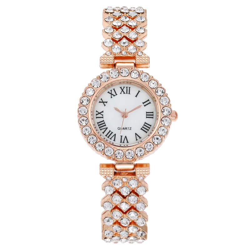 

Fashion Brand Diamond Womens Roman Scale Quartz Watch Jewelry Bracelet Luxury Lady Hand Clock School Student Girl Wristwatch