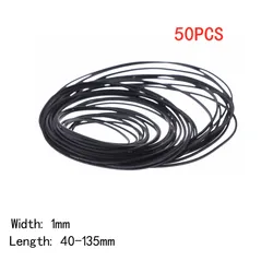 Assorted Flat Rubber Belts for Cassette Tape Machines and Recorders (1mm 50pcs)