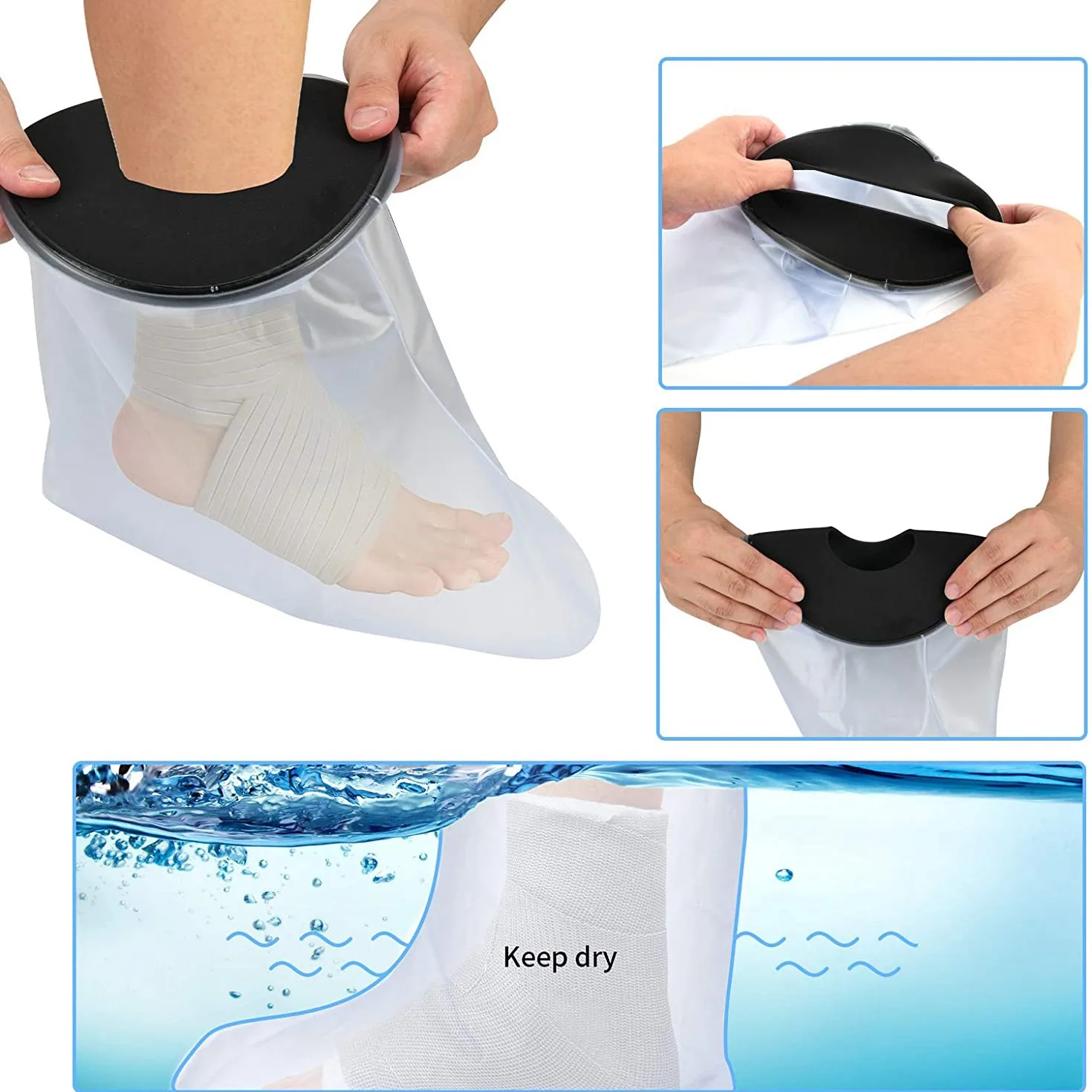 Waterproof Cast Cover Leg for Adult Ankle Shower Bath Watertight Foot Protector Wounds for Swimming Bath Accessories 2