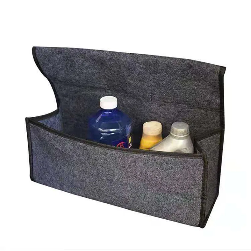 Car Storage Travel Bag Soft Wool Felt Trunk Organizer Storage Box Multi-Pocket Organizer Bag