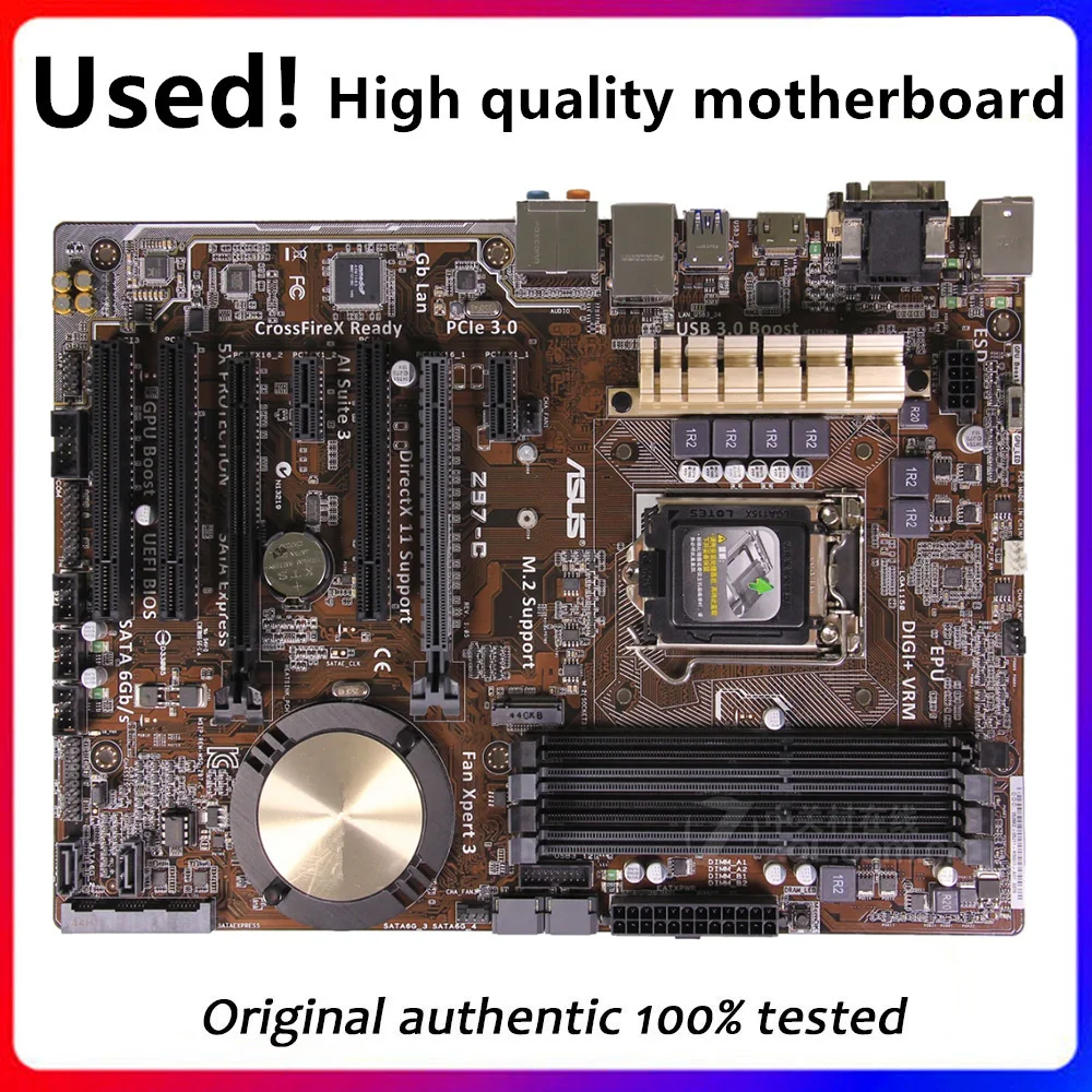 

For Asus Z97-C Desktop Motherboard Z97 LGA 1150 For Core i7 i5 i3 DDR3 SATA3 USB3.0 Original Used Mainboard