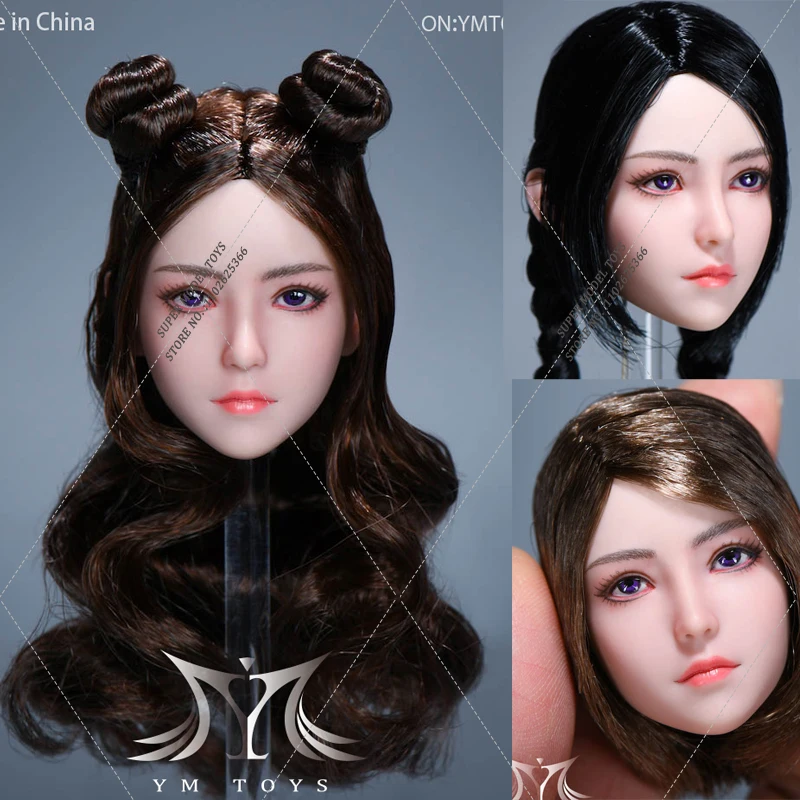 

YMTOYS YMT070 4 Types 1/6 Sweet Cute Little Girl Cang Head Sculpt Carved Model Fit 12'' Female Soldier Pale Action Figure Body