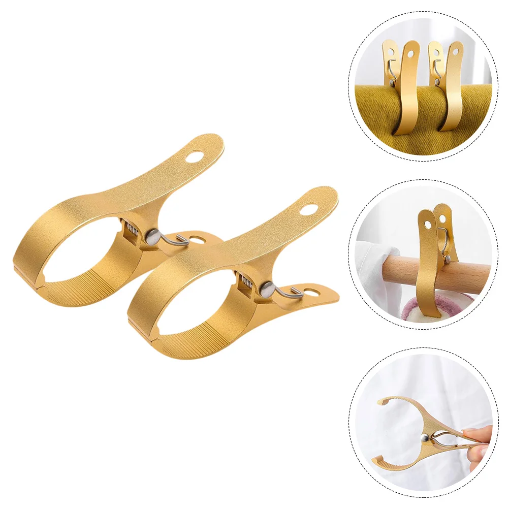 

2 Pcs Windproof Clothespin Drying Clip Multipurpose Clothespins Large Metal Quilt Windbreaker Clips Clamp
