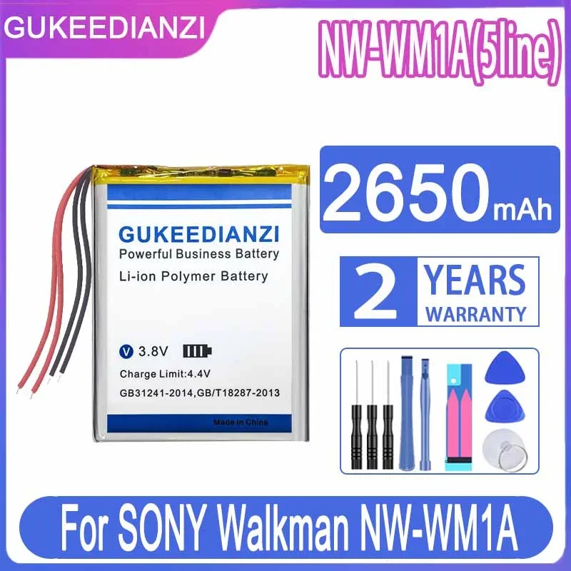 Linee 2650Mah Del Nw-Wm1A 5 Della Batteria Della Sostituzione Di Gukeedianzi Per Il Giocatore 5 Del Nw-Wm1Z Di Sony Walkman Nw-Wm1A