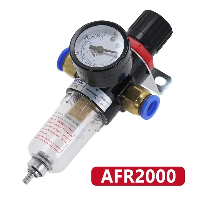ตัวกรองอากาศแบบ PNEUMATIC ชุดบำบัด AFR2000เรกูเลเตอร์วัดแรงดันคอมเพรสเซอร์วาล์วลดสวิตช์มาตรวัดน้ำแยกน้ำมัน 1