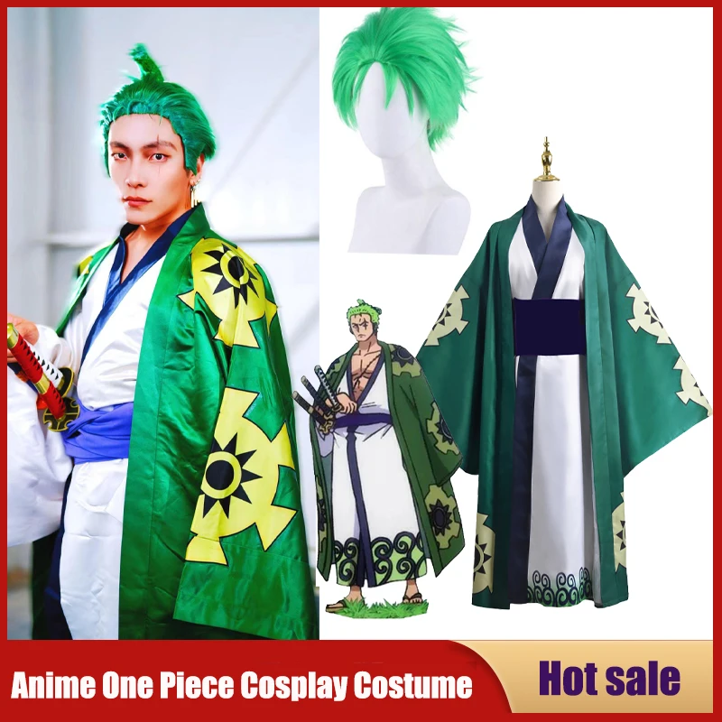  Roronoa Zoro Wano Country Cosplay Costume Anime Deluxe